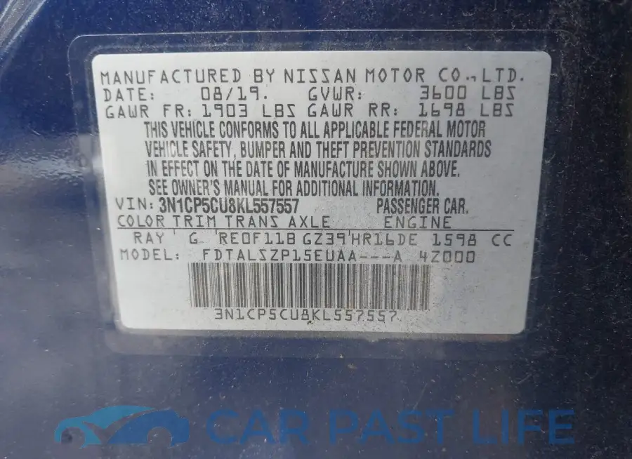 3N1CP5CU8KL557557# 9