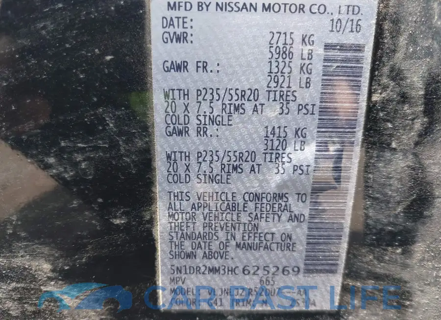 5N1DR2MM3HC625269# 9