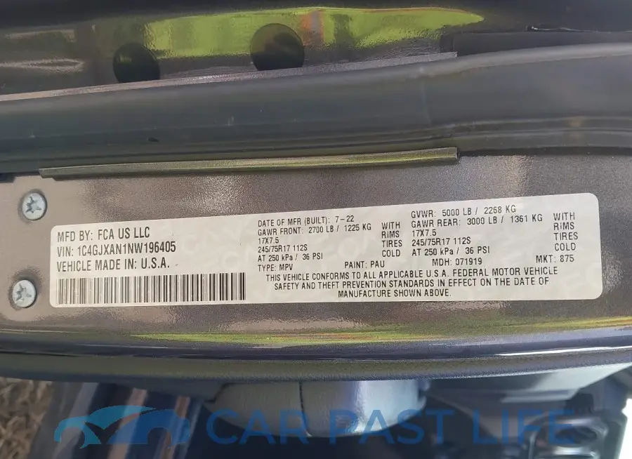 1C4GJXAN1NW196405# 9