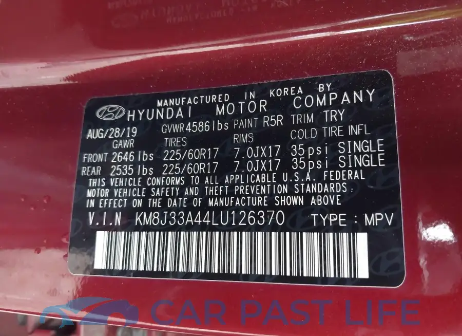 KM8J33A44LU126370# 9