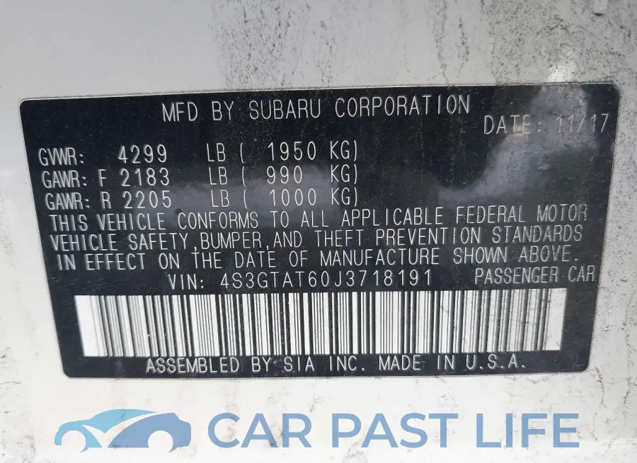 4S3GTAT60J3718191# 9