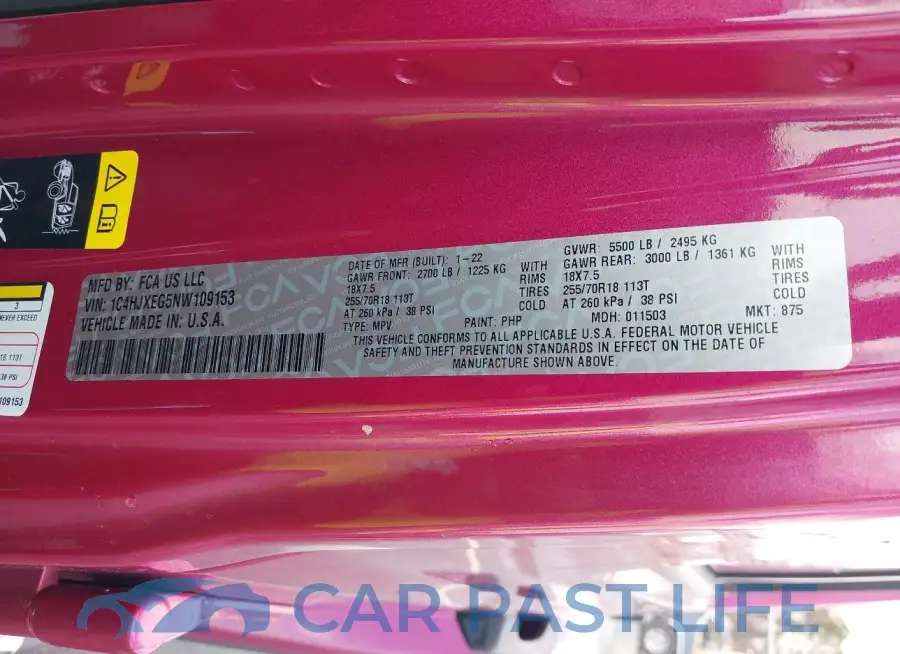 1C4HJXEG5NW109153# 9