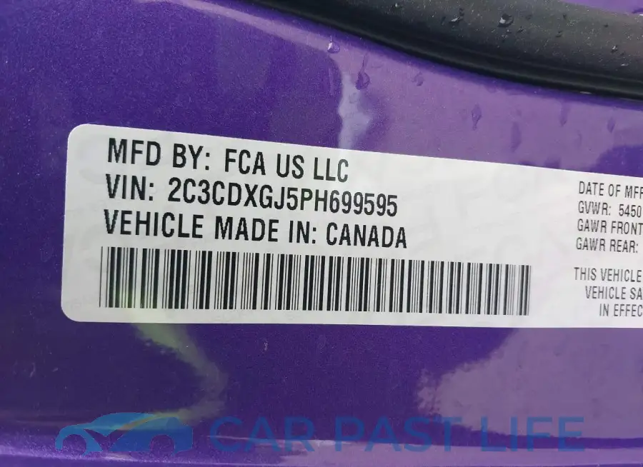 2C3CDXGJ5PH699595# 9