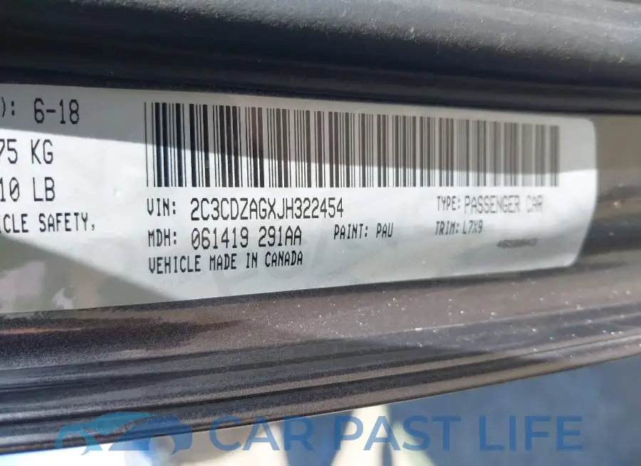 2C3CDZAGXJH322454# 9