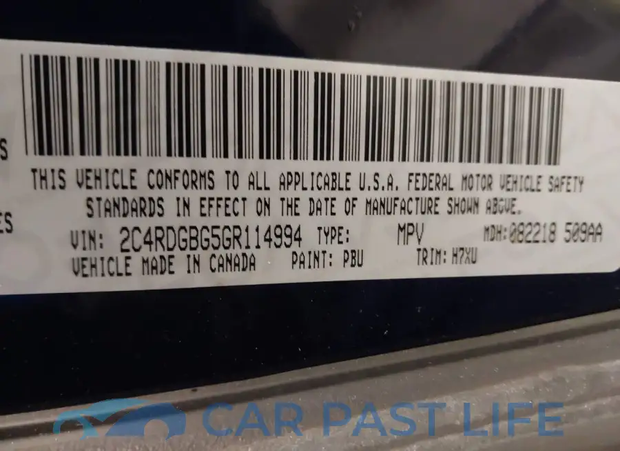 2C4RDGBG5GR114994# 9