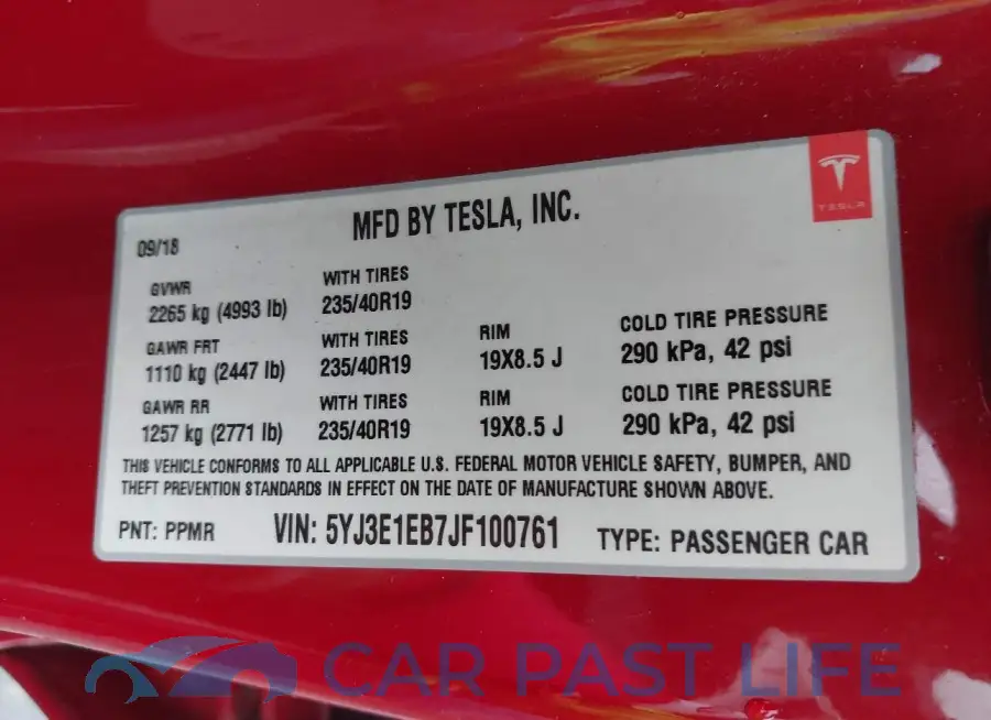 5YJ3E1EB7JF100761# 9