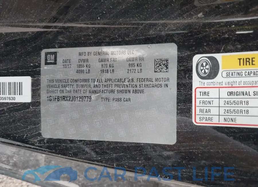 1G1FB1RX2J0129779# 9