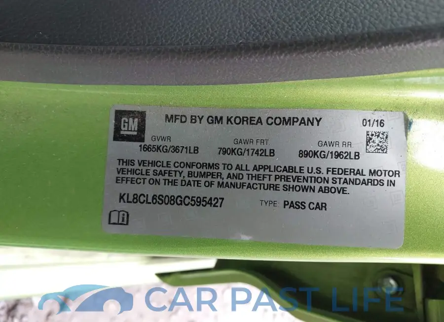 KL8CL6S08GC595427# 9
