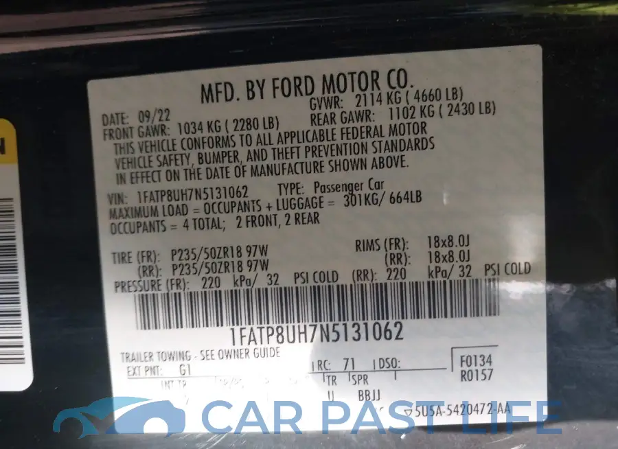 1FATP8UH7N5131062# 9