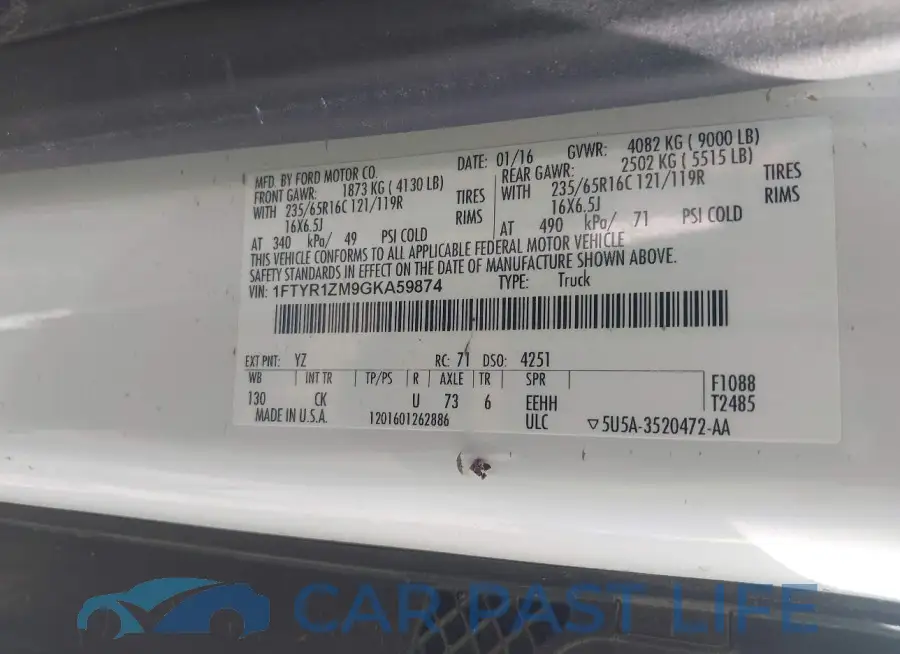 1FTYR1ZM9GKA59874# 9