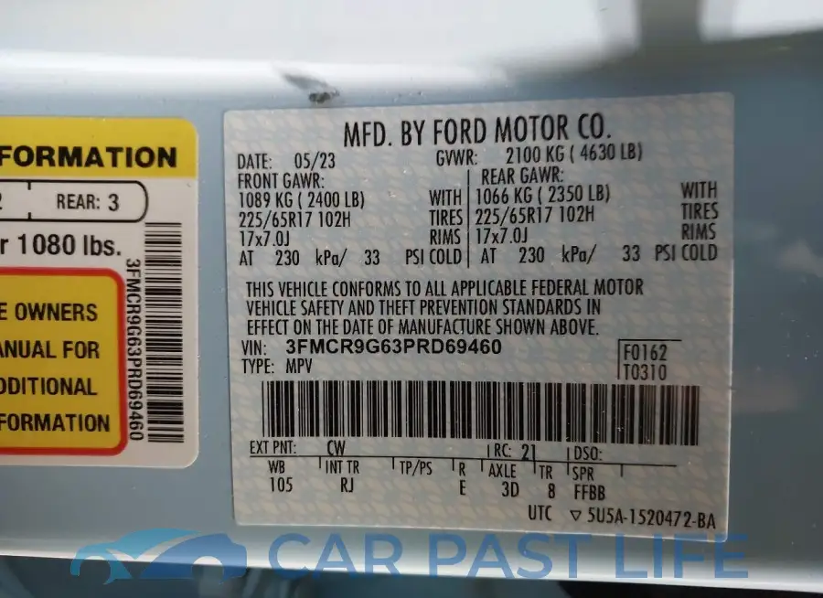 3FMCR9G63PRD69460# 9
