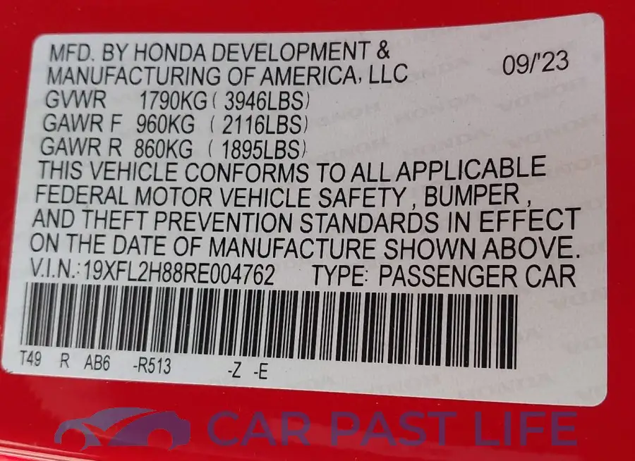 19XFL2H88RE004762# 9