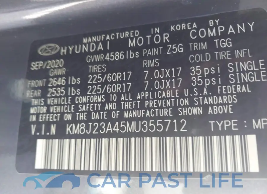 KM8J23A45MU355712# 9