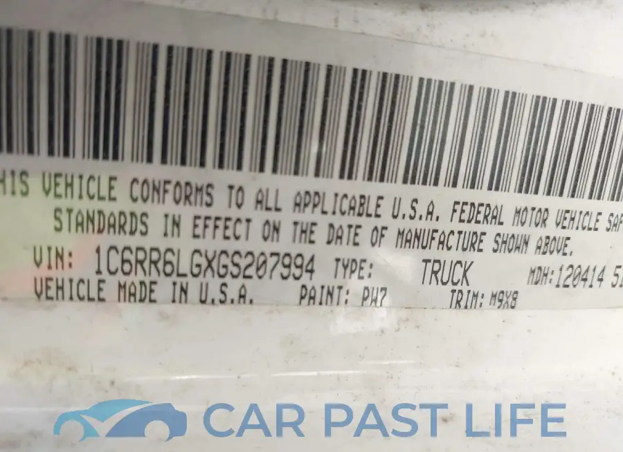 1C6RR6LGXGS207994# 9