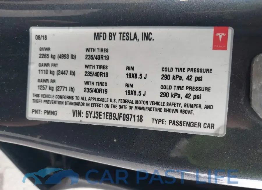 5YJ3E1EB9JF097118# 9