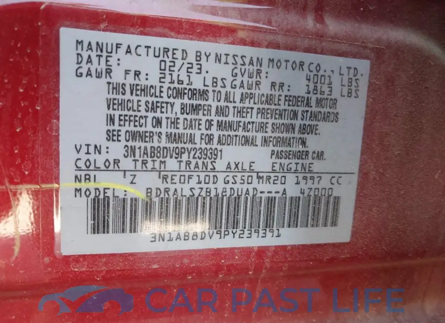3N1AB8DV9PY239391# 9
