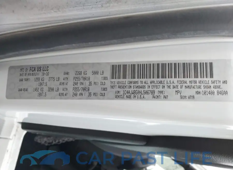 1C4AJWBG0HL506789# 9