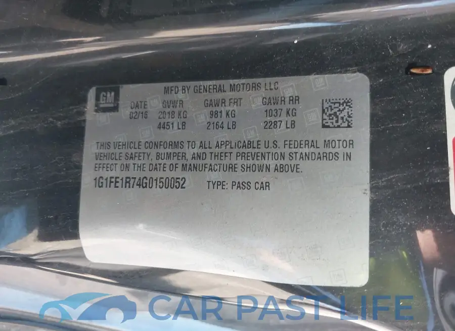 1G1FE1R74G0150052# 9