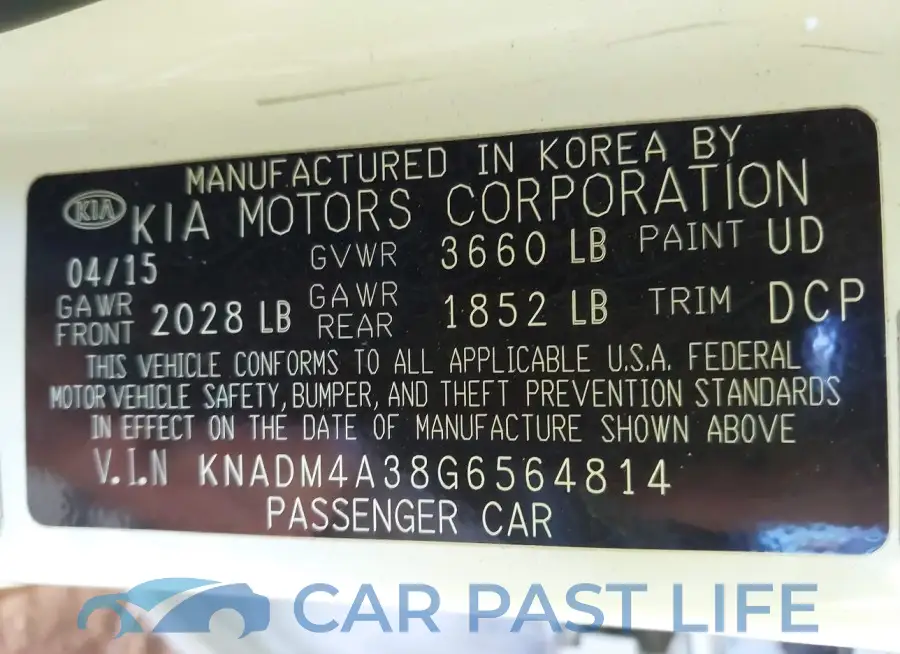 KNADM4A38G6564814# 9