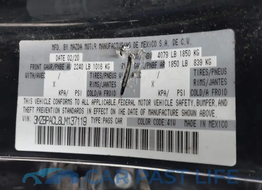 3MZBPACL8LM137119# 9