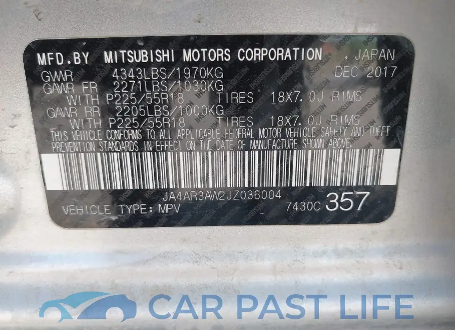 JA4AR3AW2JZ036004# 9