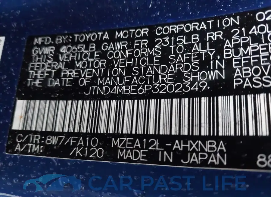 JTND4MBE6P3202349# 9