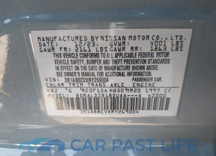 3N1AB8CVXRY269004# 9