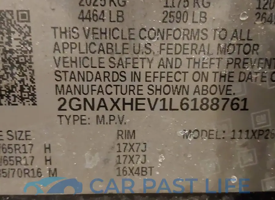 2GNAXHEV1L6188761# 9