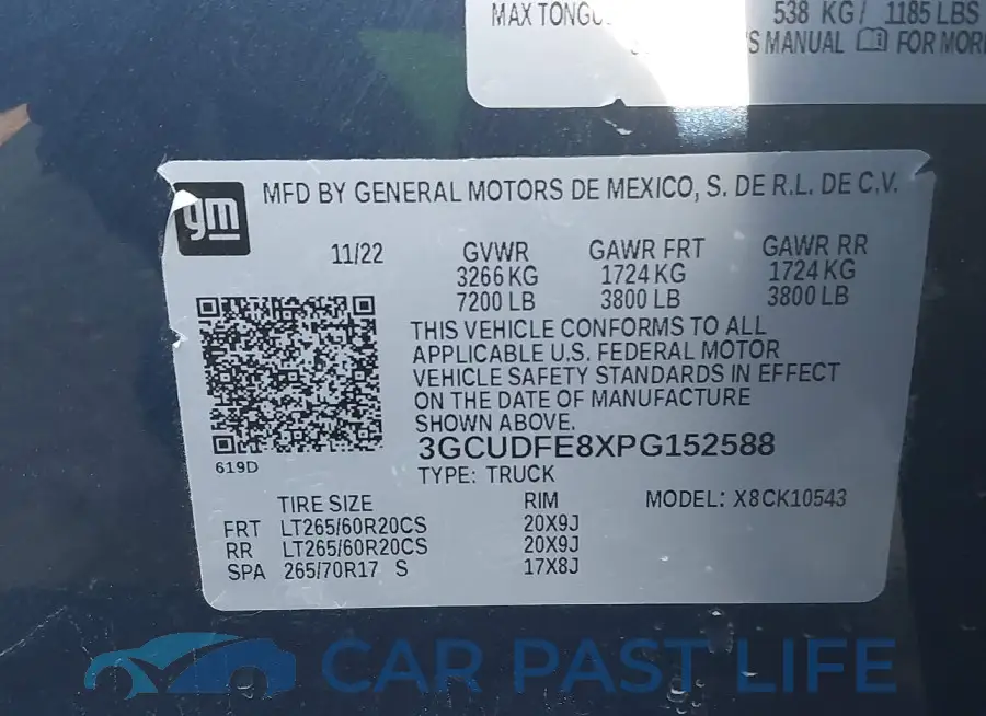 3GCUDFE8XPG152588# 9