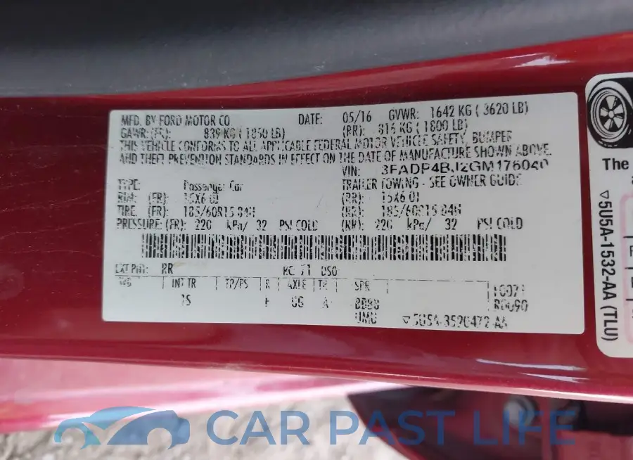 3FADP4BJ2GM176040# 9