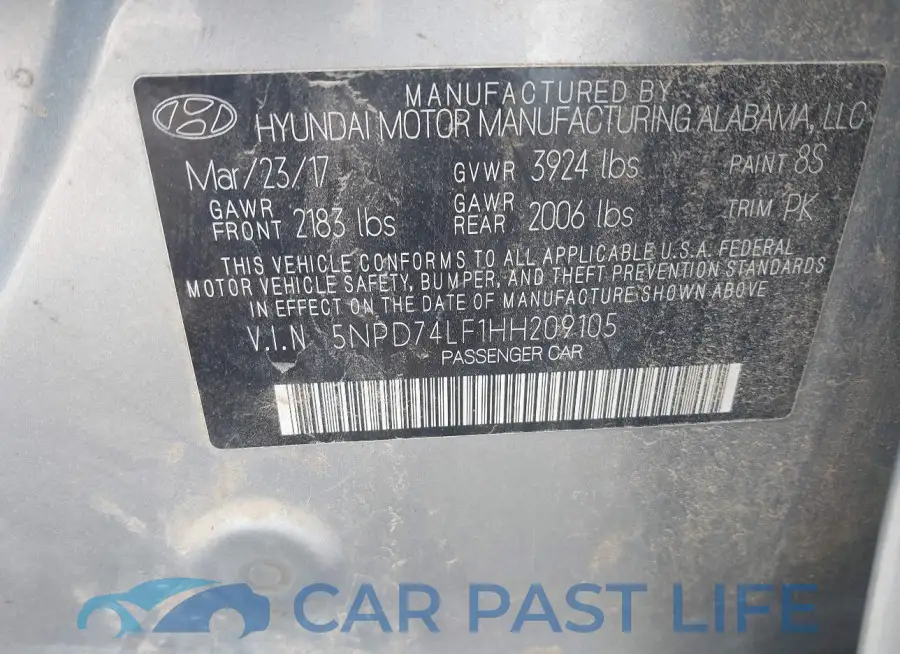 5NPD74LF1HH209105# 9