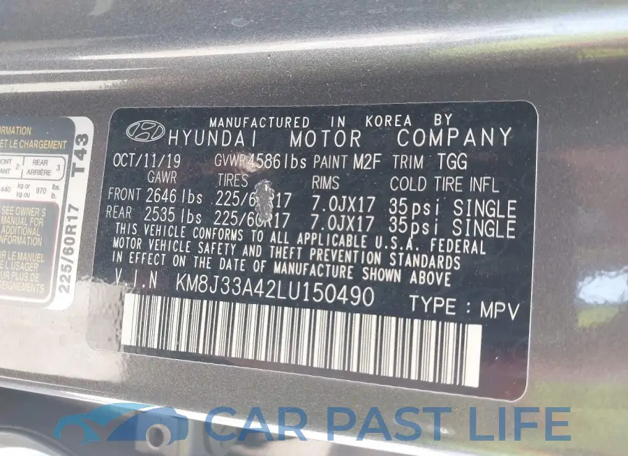 KM8J33A42LU150490# 9