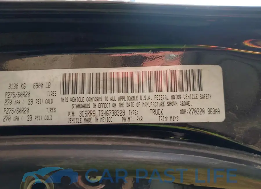 3C6RR6LT3HG738329# 9