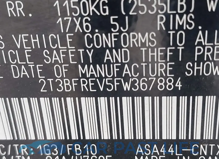 2T3BFREV5FW367884# 9