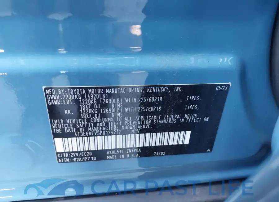 4T3E6RFV5PU124217# 9