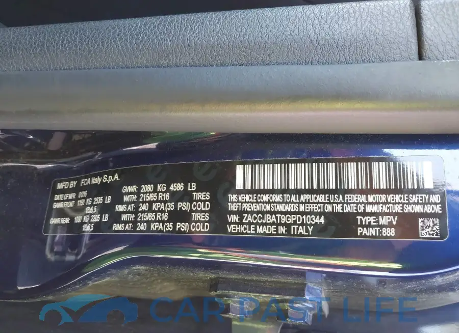 ZACCJBAT9GPD10344# 9