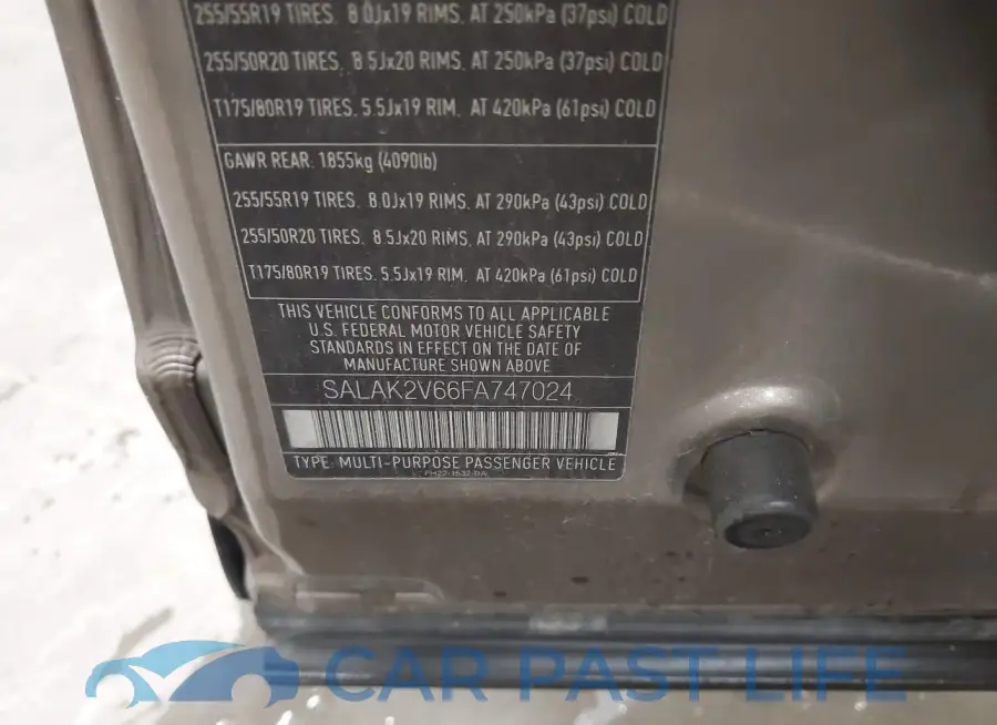 SALAK2V66FA747024# 9