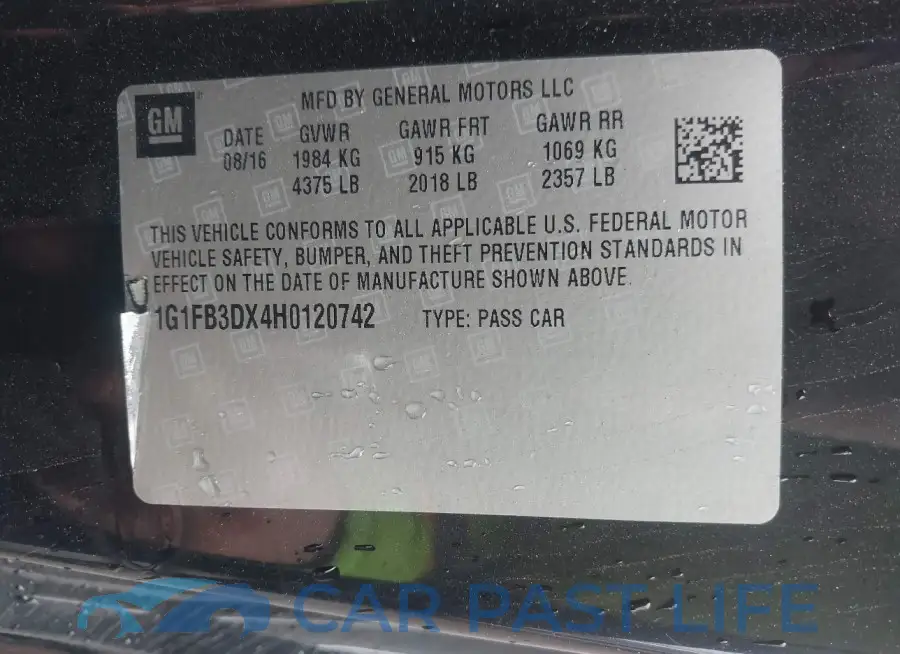 1G1FB3DX4H0120742# 9