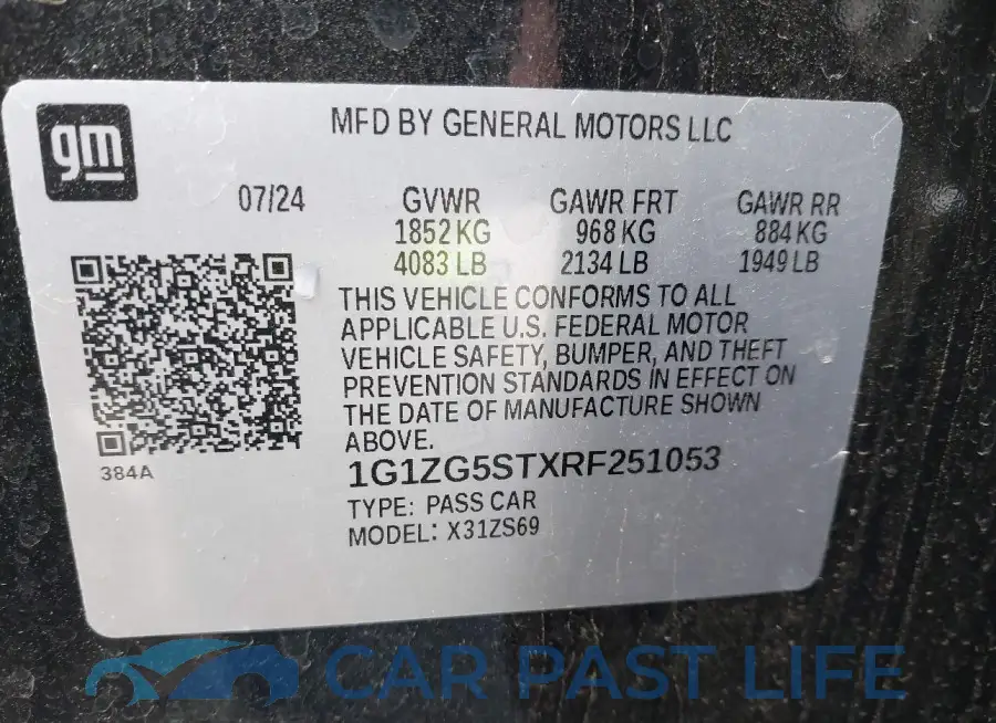 1G1ZG5STXRF251053# 9