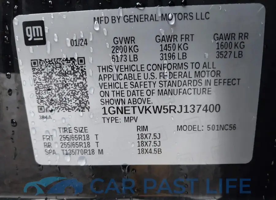 1GNETVKW5RJ137400# 9