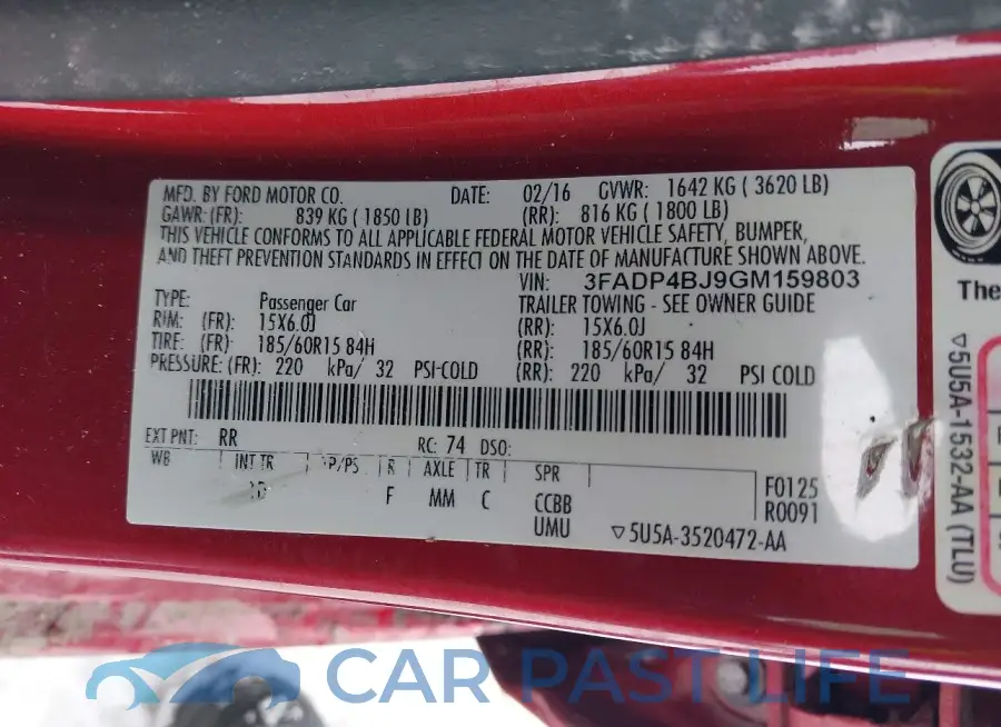 3FADP4BJ9GM159803# 9