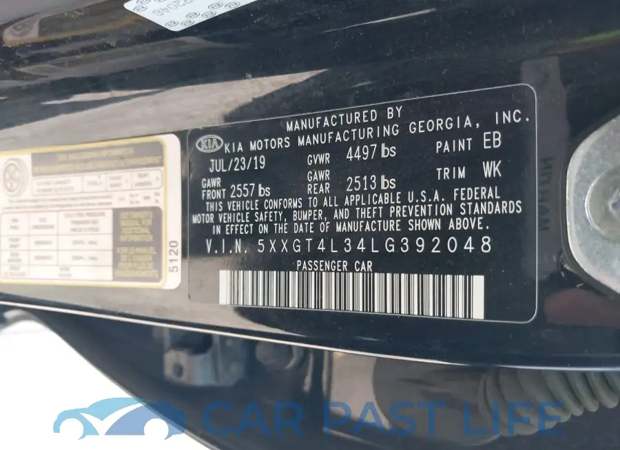 5XXGT4L34LG392048# 9