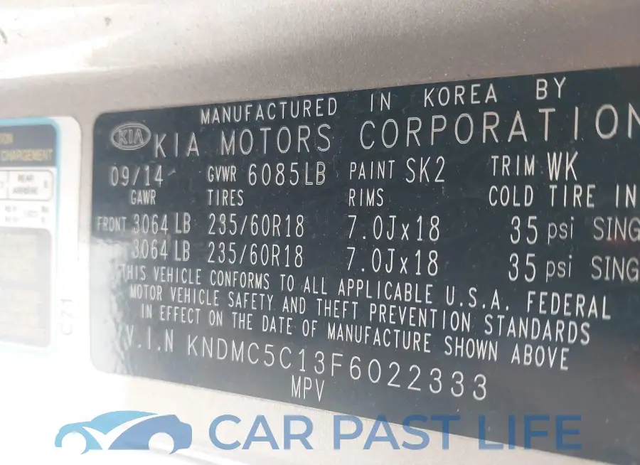 KNDMC5C13F6022333# 9