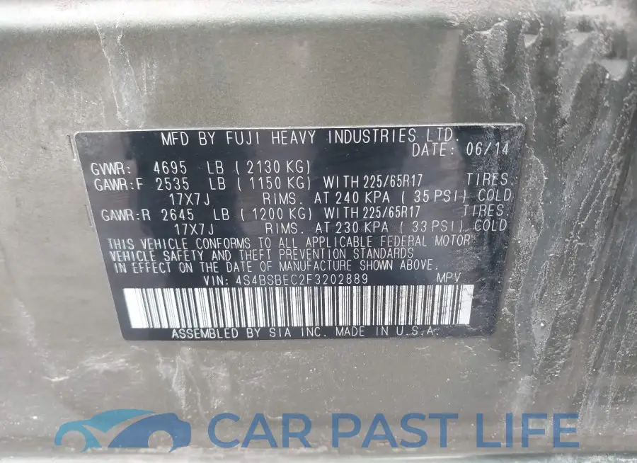 4S4BSBEC2F3202889# 9