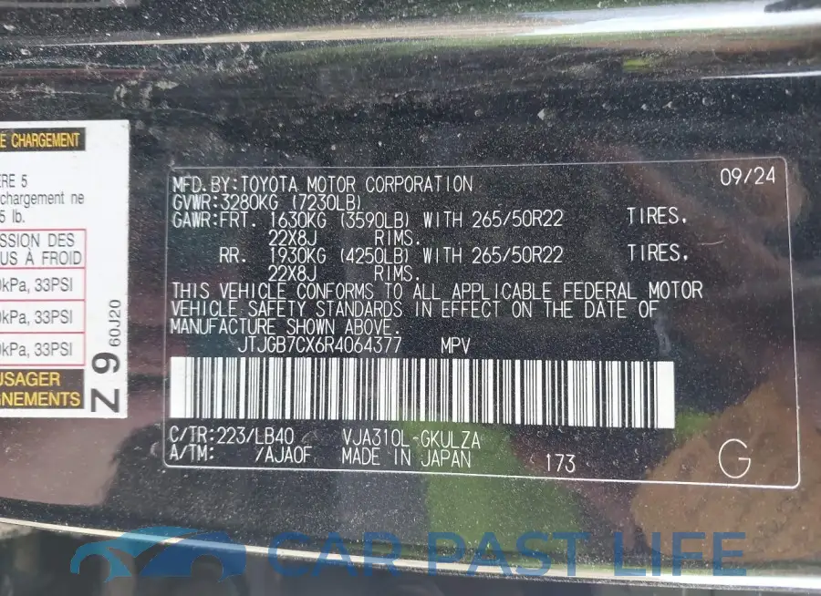 JTJGB7CX6R4064377# 9