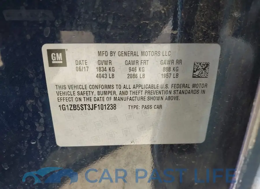 1G1ZB5ST3JF101238# 9