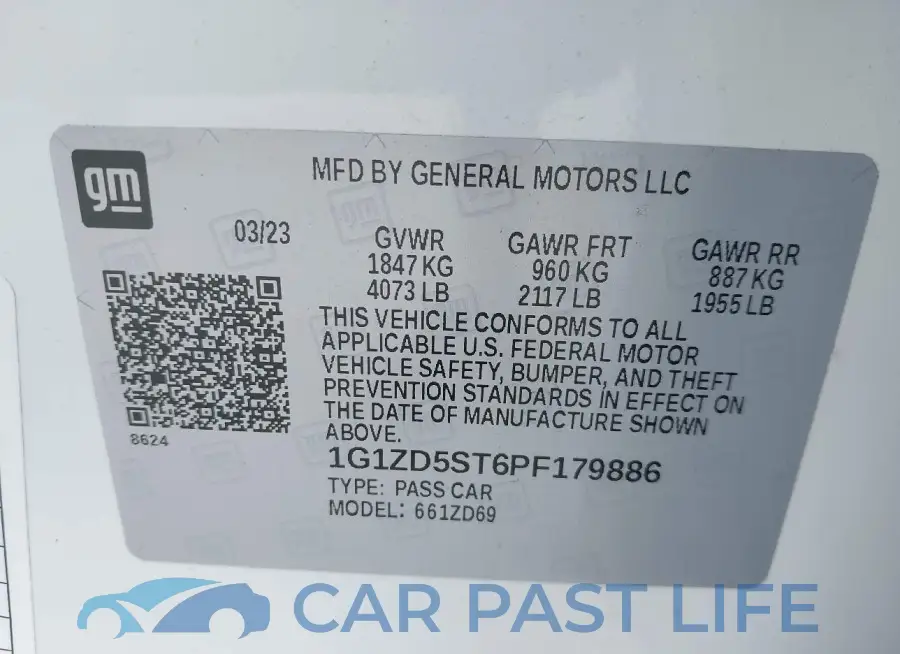 1G1ZD5ST6PF179886# 9