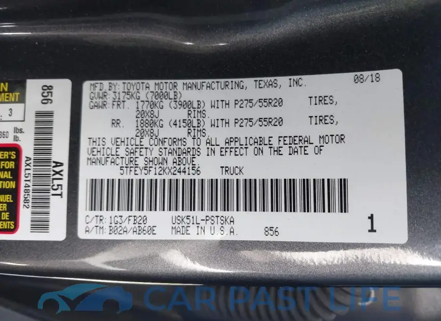 5TFEY5F12KX244156# 9