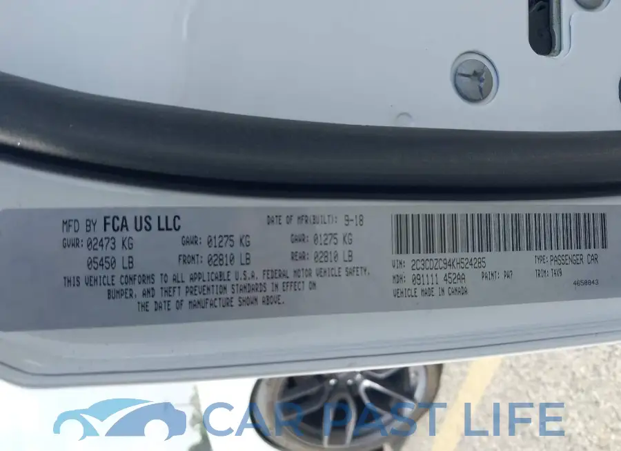 2C3CDZC94KH524285# 9