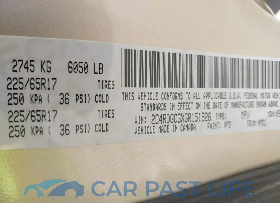2C4RDGCGXGR151926# 9